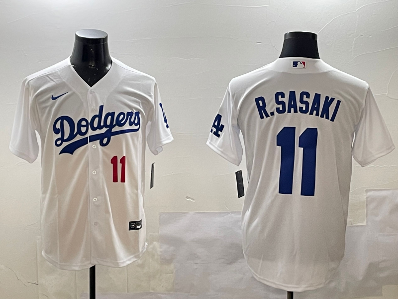 Men's Los Angeles Dodgers Roki Sasaki #11 White Home Limited Jersey